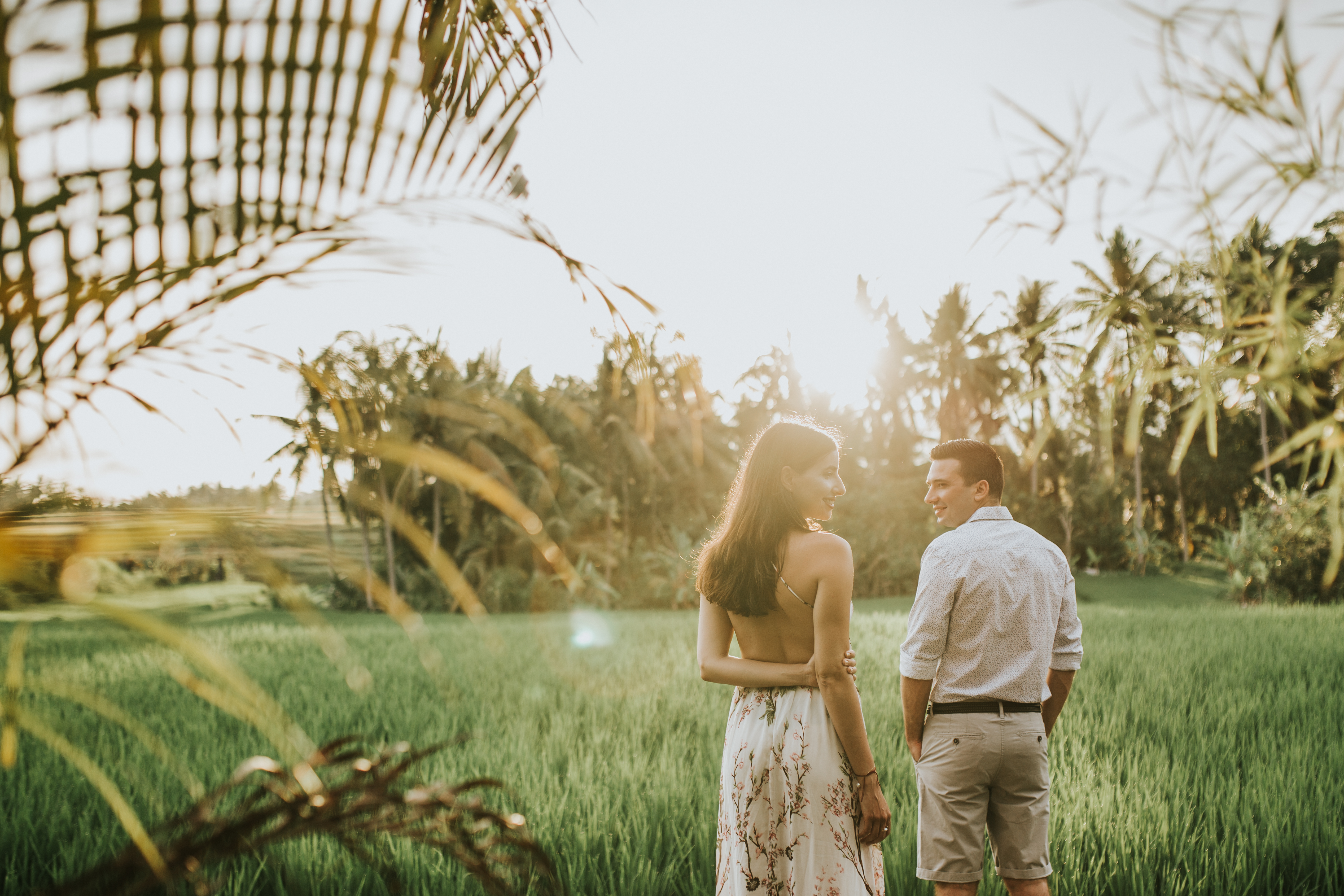 Honeymoon photo at the rice paddy field